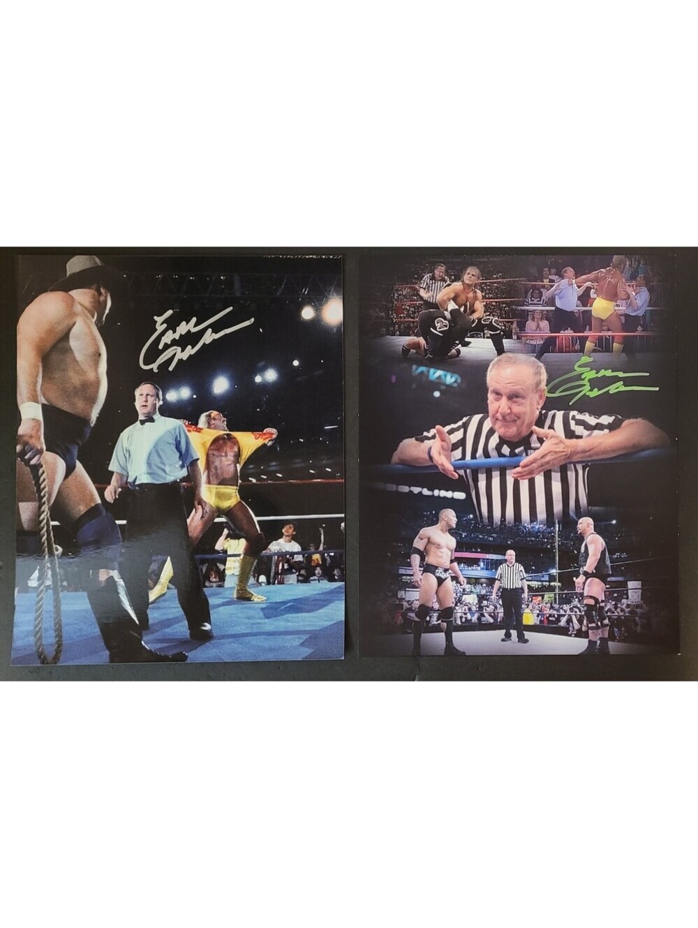 Earl Hebner WWF Professional Wrestling Referee Autographed Signed 8"x10" Photos